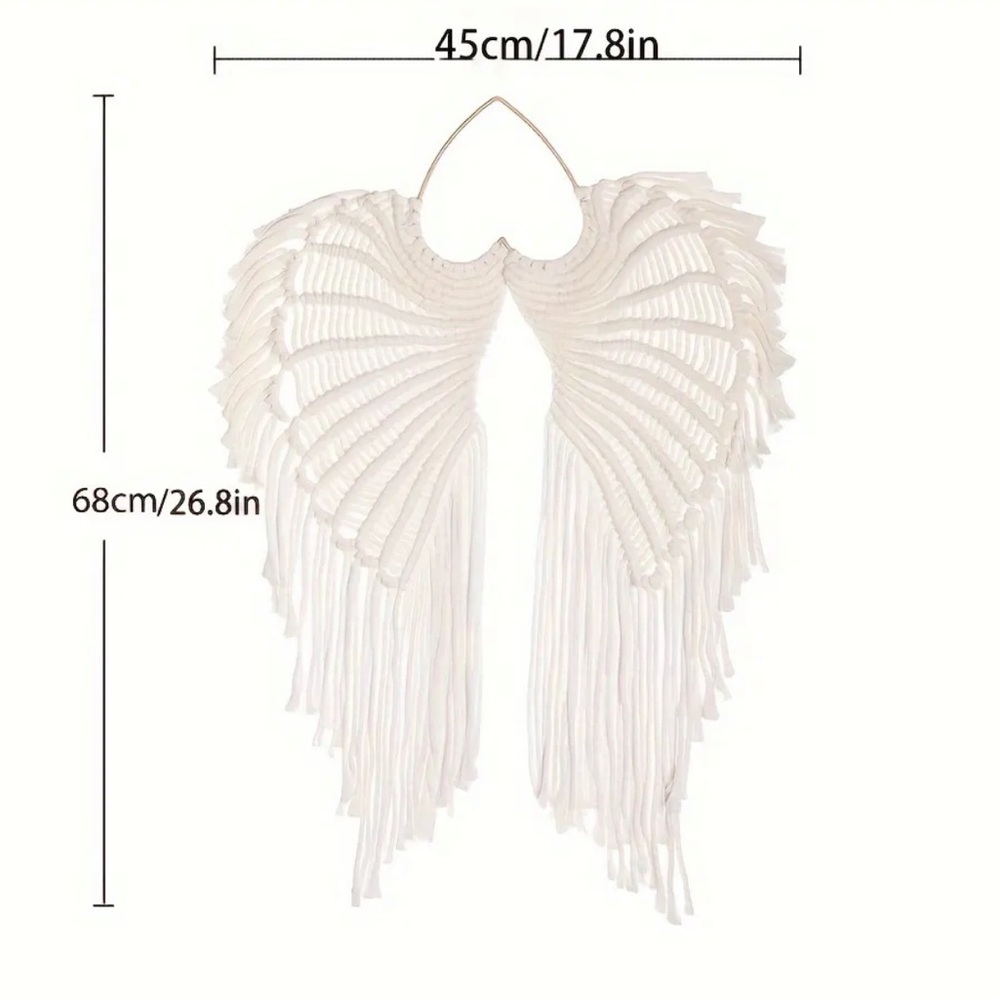 Angel Wings Boho Macramé Wall Hanging, Small - Picture 9 of 12